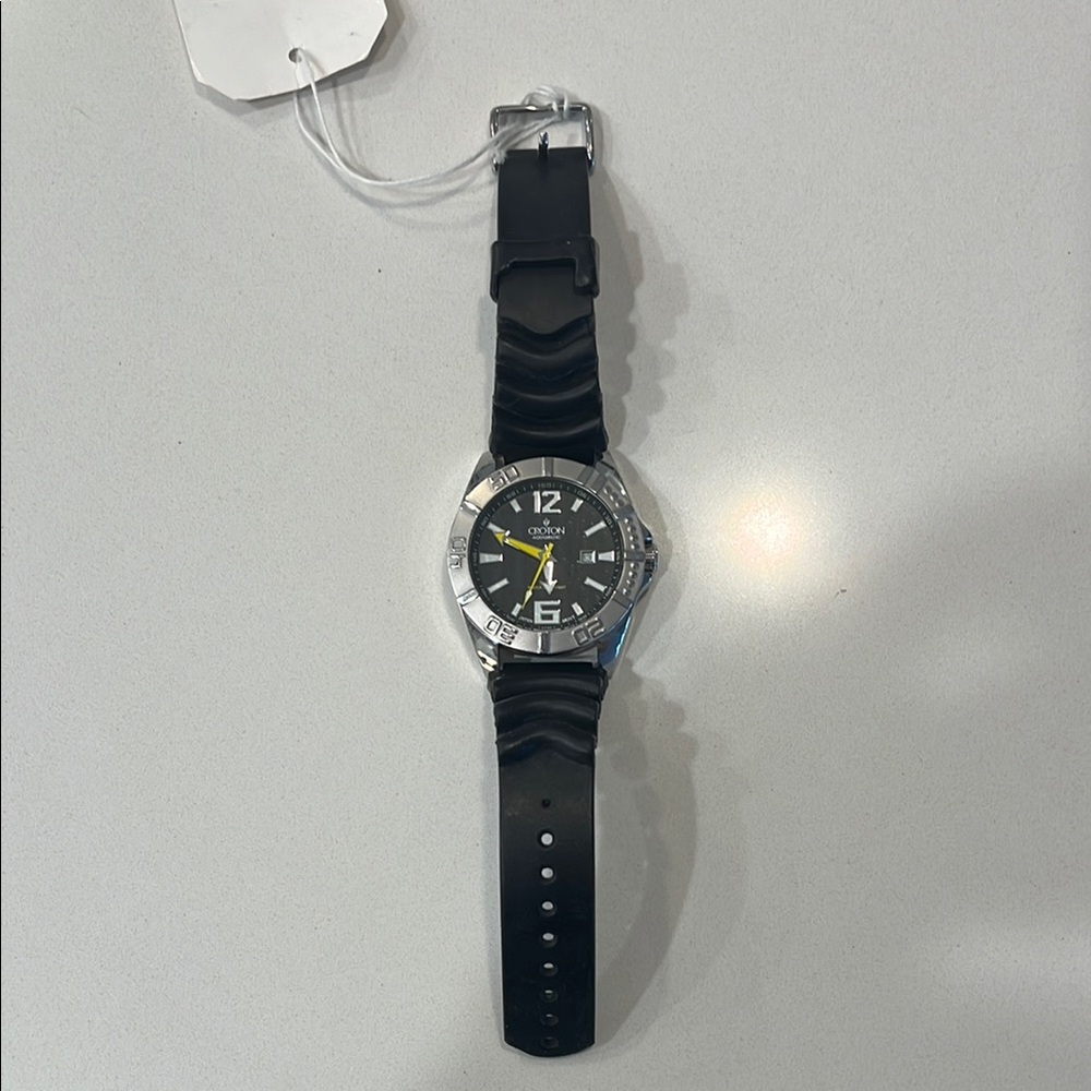 Croton Automatic Water Resistant Stainless Steel Black and Silver Men's Watch